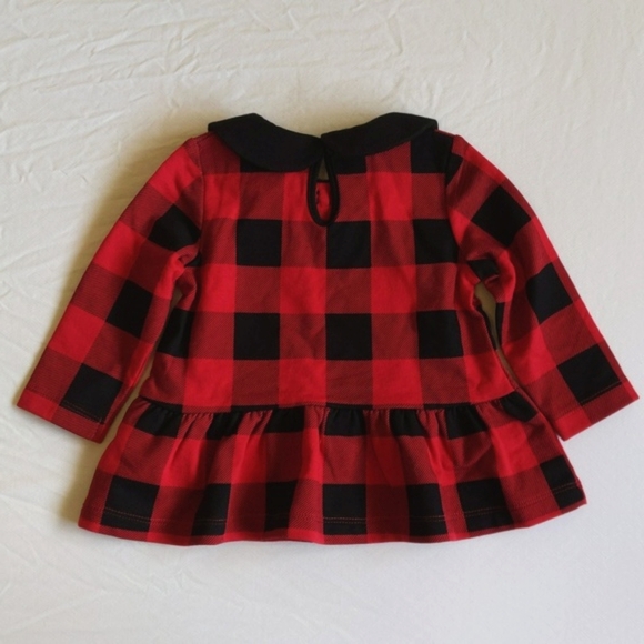 NEW joe fresh buffalo check peter pan collar peplum top 6-12 months baby girl - Picture 4 of 7